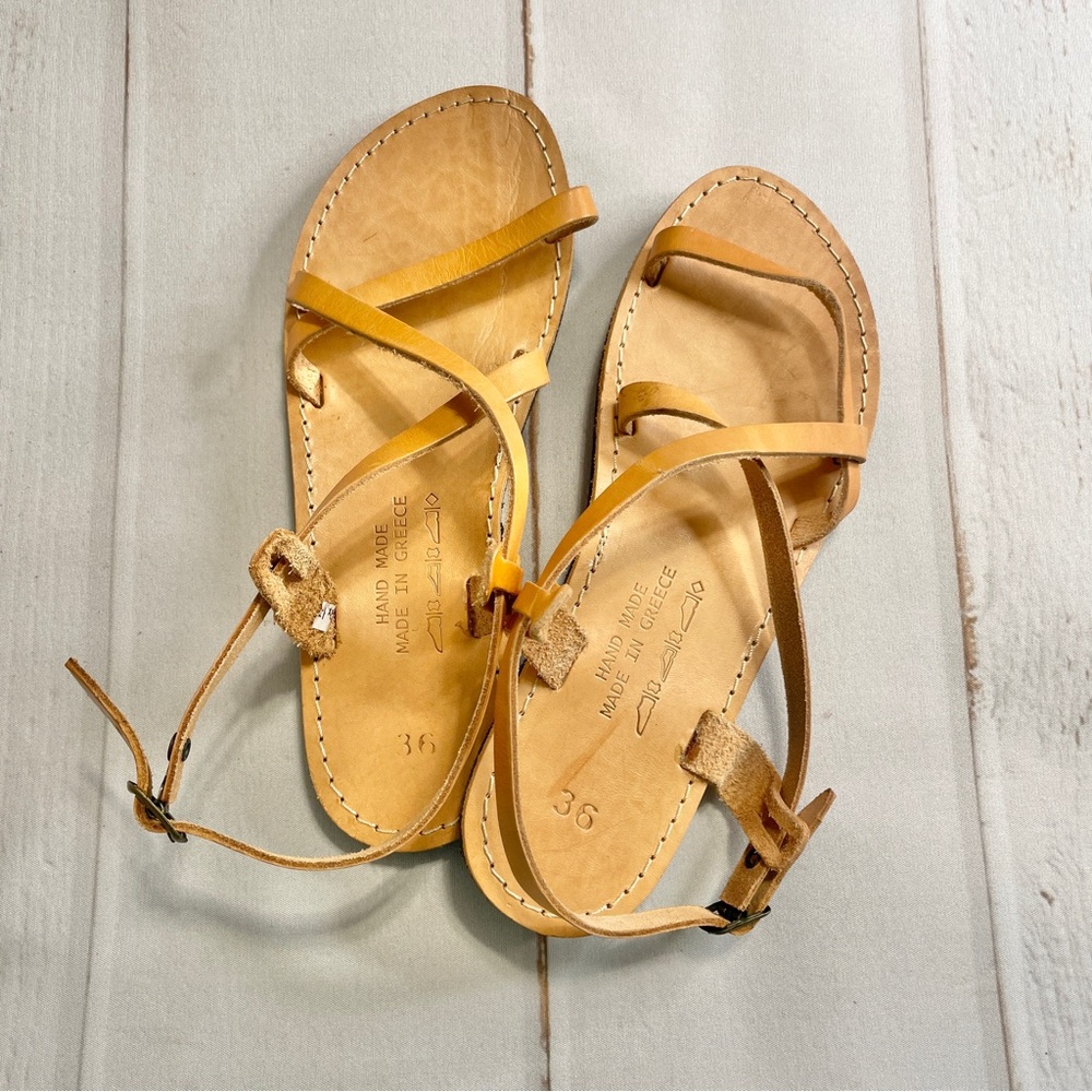 Women’s Tan Leather Strappy Sandals